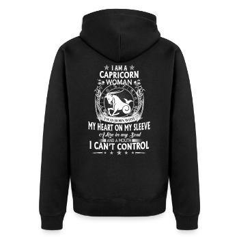 Sternzeichen Steinbock - zodiac capricorn - Unisex Premium Bio Zip Hoodie - Schwarz - Hinten - Nico (187cm)