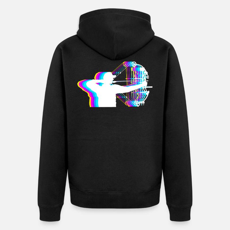 Bogenschiessen - Unisex Premium Bio Zip Hoodie - Schwarz