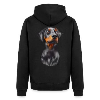 Chien Doberman - Veste à capuche bio Premium Unisexe - noir - Dos - Nico (187cm)