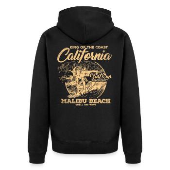 Surfeurs californiens - Veste à capuche bio Premium Unisexe - noir - Dos - Nico (187cm)