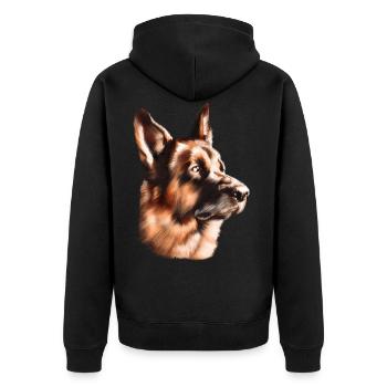 chien de race berger allemand - Veste à capuche bio Premium Unisexe - noir - Dos - Nico (187cm)