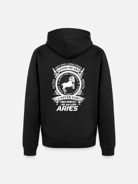 Sternzeichen Widder - zodiac aries - Unisex Premium Bio Zip Hoodie - Schwarz