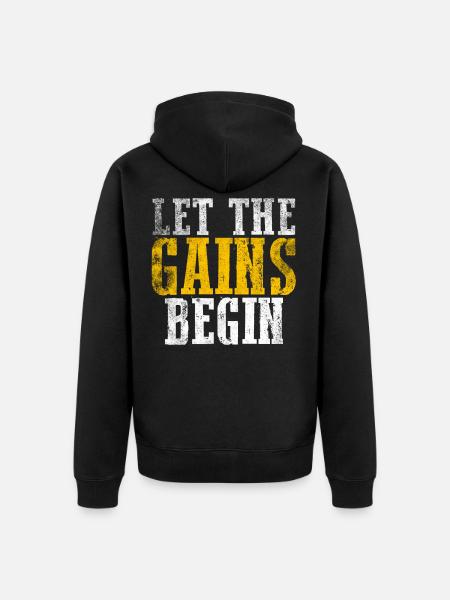 Funny gym saying - Unisex Premium Organic Zip Hoodie - black
