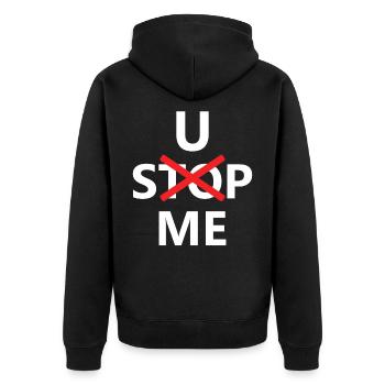 U Stop me - Veste à capuche bio Premium Unisexe - noir - Dos - Nico (187cm)