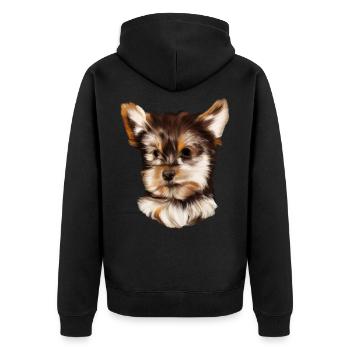 Yorkshire Terrier - Veste à capuche bio Premium Unisexe - noir - Dos - Nico (187cm)