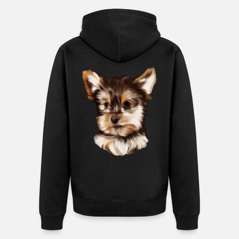 Yorkshire Terrier - Unisex Premium Bio Zip Hoodie - Schwarz