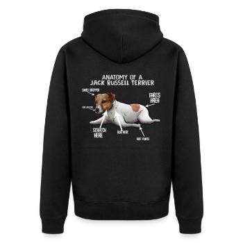 Jack Rusell Terrier - Unisex Premium Organic Zip Hoodie - black - Back - Nico (187cm)