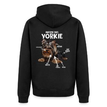 Yorkshire Terrier - Veste à capuche bio Premium Unisexe - noir - Dos - Nico (187cm)