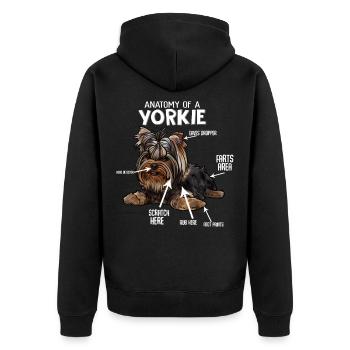 Yorkshire Terrier - Veste à capuche bio Premium Unisexe - noir - Dos - Nico (187cm)