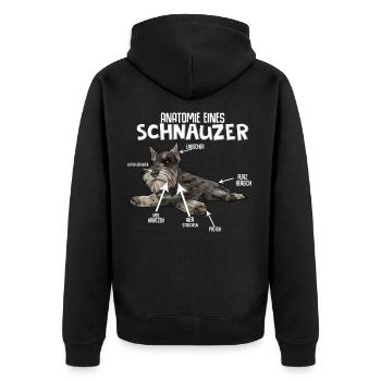 Chien Schnauzer - Veste à capuche bio Premium Unisexe - noir - Dos - Nico (187cm)