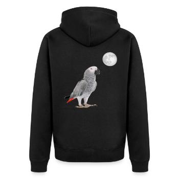 Lune de perroquet gris d'Afrique - Veste à capuche bio Premium Unisexe - noir - Dos - Nico (187cm)