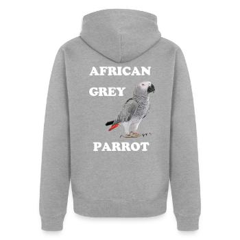 Graupapagei - Unisex Premium Bio Zip Hoodie - Grau meliert - Hinten - Nico (187cm)