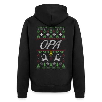 pull de Noël laid pour grand-père - Veste à capuche bio Premium Unisexe - noir - Dos - Nico (187cm)