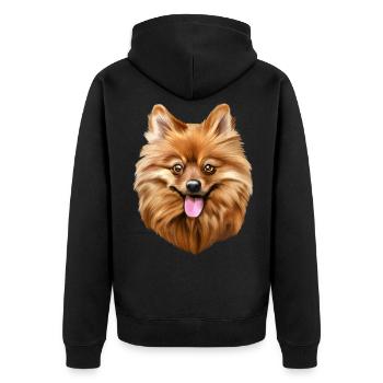 Chien Spitz - Veste à capuche bio Premium Unisexe - noir - Dos - Nico (187cm)