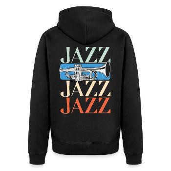 Joueur de trompette jazz trompette - Veste à capuche bio Premium Unisexe - noir - Dos - Nico (187cm)