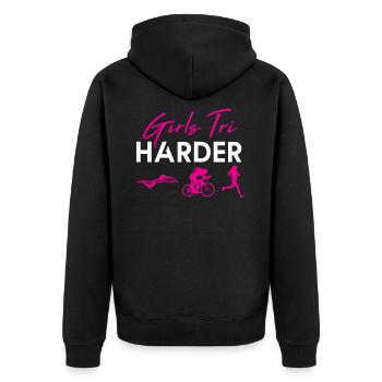 Grils Tri Triathlon - Veste à capuche bio Premium Unisexe - noir - Dos - Nico (187cm)