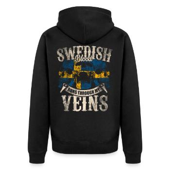Suède - Veste à capuche bio Premium Unisexe - noir - Dos - Nico (187cm)
