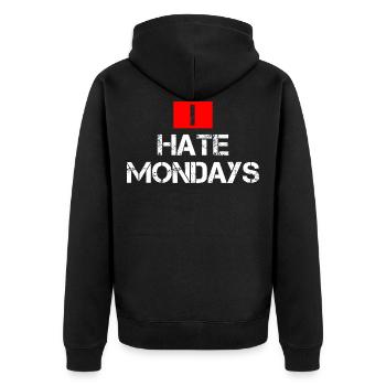 I Hate Mondays Arbeitskollegen Arbeit Geschenk - Unisex Premium Bio Zip Hoodie - Schwarz - Hinten - Nico (187cm)