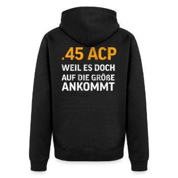 Sportschütze Schießstand Schießsport Geschenk - Unisex Premium Bio Zip Hoodie - Schwarz - Hinten - Nico (187cm)