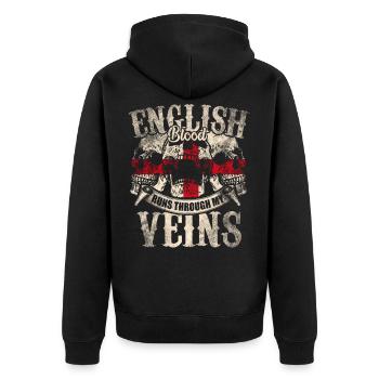 Angleterre britannique - Veste à capuche bio Premium Unisexe - noir - Dos - Nico (187cm)