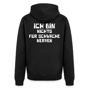 I am not for the faint hearted naughty gift - Unisex Premium Organic Zip Hoodie - black - Back - Nico (187cm)
