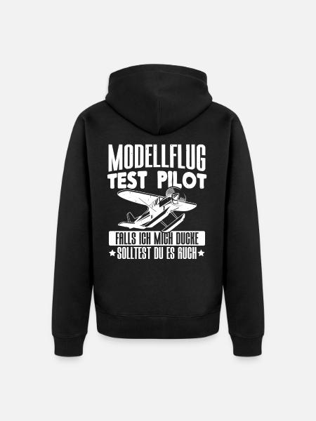 Modellflug Test Pilot - Unisex Premium Bio Zip Hoodie - Schwarz