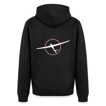 Glide Into The Cricle Soaring - Unisex Premium Organic Zip Hoodie - black - Back - Nico (187cm)