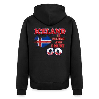 Islande - Veste à capuche bio Premium Unisexe - noir - Dos - Nico (187cm)