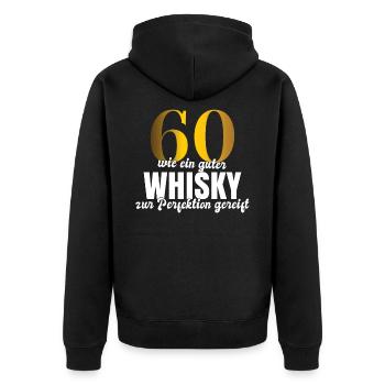 60.Geburtstag Whisky Geschenk runder Geburtstag - Unisex Premium Bio Zip Hoodie - Schwarz - Hinten - Nico (187cm)