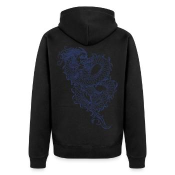 Chinesischer Drache - Unisex Premium Bio Zip Hoodie - Schwarz - Hinten - Nico (187cm)