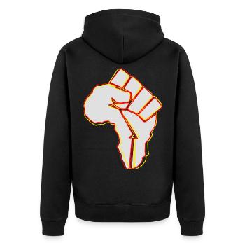 Afrique en force - Veste à capuche bio Premium Unisexe - noir - Dos - Nico (187cm)