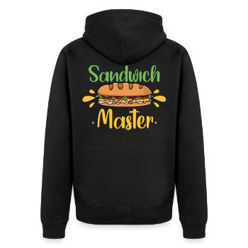 Sandwich Master Lovers - Unisex Premium Organic Zip Hoodie - black - Back - Nico (187cm)