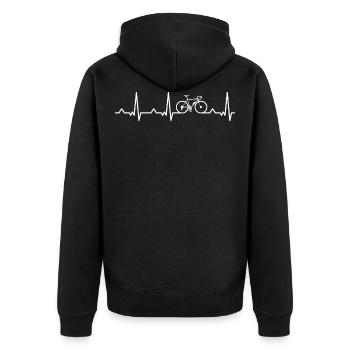 Vélo vélo de course battement de coeur battement de coeur - Veste à capuche bio Premium Unisexe - noir - Dos - Nico (187cm)