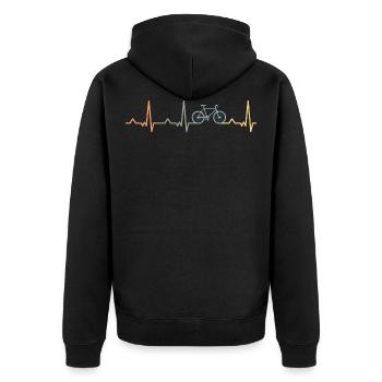 Vélo fixie battement de coeur battement de coeur vélo - Veste à capuche bio Premium Unisexe - noir - Dos - Nico (187cm)