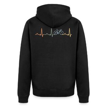 Vélo vélo de course battement de coeur battement de coeur - Veste à capuche bio Premium Unisexe - noir - Dos - Nico (187cm)