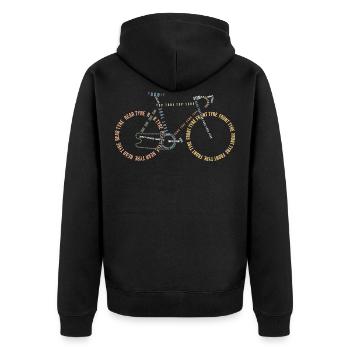 Bicycle bike bicycle wheel racing bike racing bike retro - Unisex Premium Organic Zip Hoodie - black - Back - Nico (187cm)