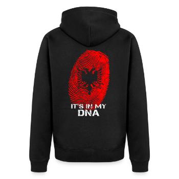 L’Albanie est dans mon ADN - Veste à capuche bio Premium Unisexe - noir - Dos - Nico (187cm)
