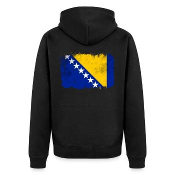 Drapeau de la Bosnie - Veste à capuche bio Premium Unisexe - noir - Dos - Nico (187cm)