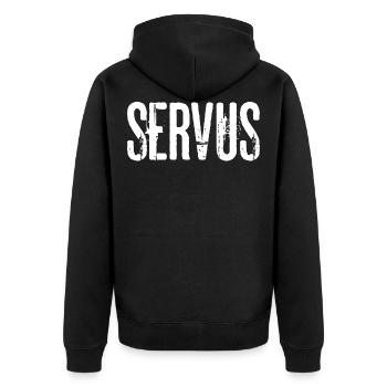 Servus Moin Bonjour Bienvenue Cadeau amusant amusant - Veste à capuche bio Premium Unisexe - noir - Dos - Nico (187cm)