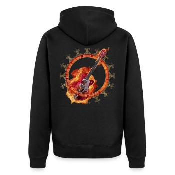 Rock festival music guitar - Unisex Premium Organic Zip Hoodie - black - Back - Nico (187cm)