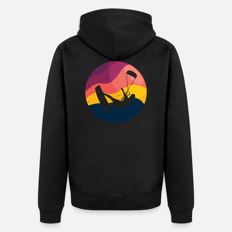 Kite Kiteboarding Kitesurfer Kiteboarding Gift - Veste à capuche bio Premium Unisexe - noir
