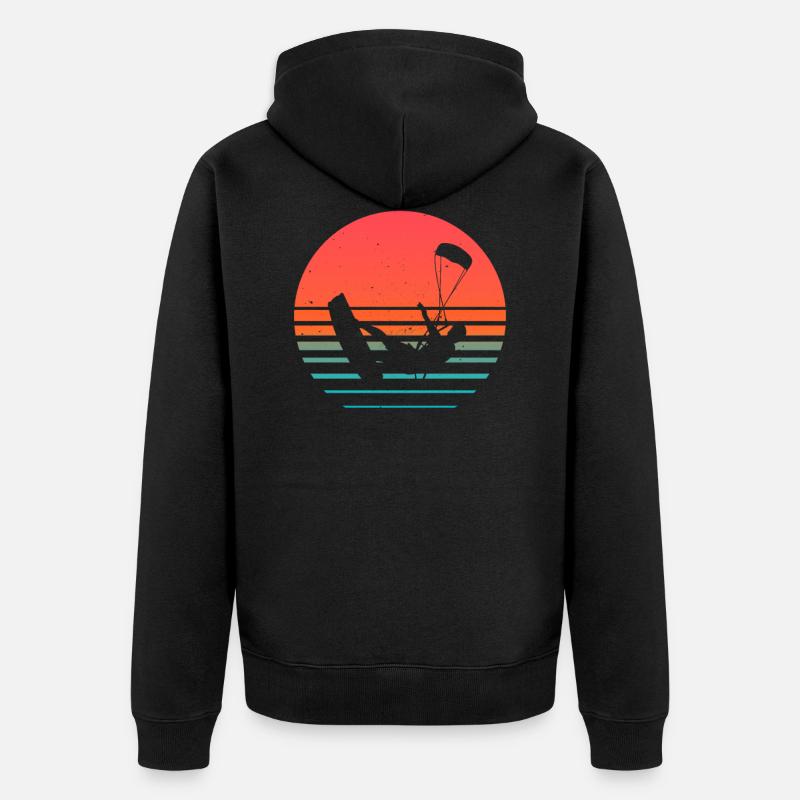 Kite Kiteboarding Kitesurfer Kiteboarding Gift - Veste à capuche bio Premium Unisexe - noir