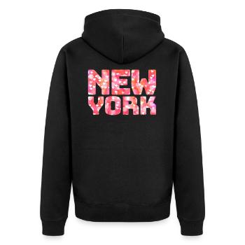 J'aime New York - Veste à capuche bio Premium Unisexe - noir - Dos - Nico (187cm)