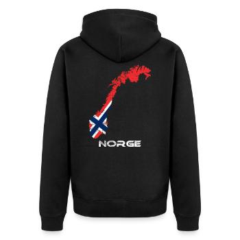 Norwegen - Unisex Premium Bio Zip Hoodie - Schwarz - Hinten - Nico (187cm)