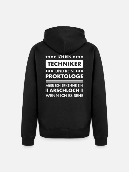 Staatlich geprüfter Techniker Meister Geschenk - Unisex Premium Bio Zip Hoodie - Schwarz