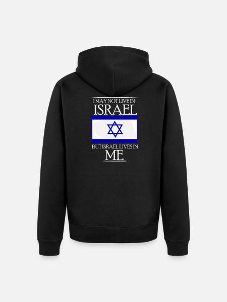 Israel flagga IDF Mossad Menorah Tel Aviv gåva - Ekologisk premiumluvjack unisex - svart