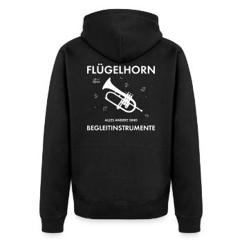Flügelhorn Hornspieler Hornist Horn Geschenk - Unisex Premium Bio Zip Hoodie - Schwarz - Hinten - Nico (187cm)