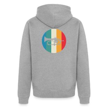 Cadeau de corne de joueur de corne de joueur de corne de bugle - Veste à capuche bio Premium Unisexe - gris chiné - Dos - Nico (187cm)