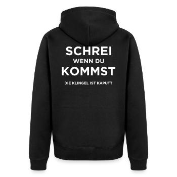 Anal Sex Analsex Porno Swinger Ficken Geschenk - Unisex Premium Bio Zip Hoodie - Schwarz - Hinten - Nico (187cm)