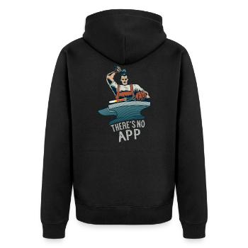Hufschmied Huf Schmied Schmiede Schmiedekunst - Unisex Premium Bio Zip Hoodie - Schwarz - Hinten - Nico (187cm)